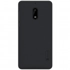 Nokia 6 Nillkin Frosted Shield melns plastmasas apvalks + ekrāna aizsargplēve