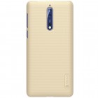 Nokia 8 Nillkin Frosted Shield zelta plastmasas apvalks + ekrāna aizsargplēve