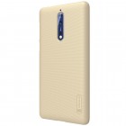 Nokia 8 Nillkin Frosted Shield zelta plastmasas apvalks + ekrāna aizsargplēve