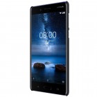 Nokia 8 Nillkin Frosted Shield melns plastmasas apvalks + ekrāna aizsargplēve