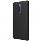 Nokia 8 Nillkin Frosted Shield melns plastmasas apvalks + ekrāna aizsargplēve