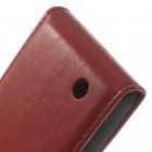 Nokia Lumia 530 klasisks ādas vertikāli atvēramais sarkans futrālis