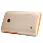Nokia Lumia 530 Nillkin Frosted Shield zelts plastmasas futrālis + ekrāna aizsargplēve