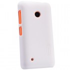 Nokia Lumia 530 Nillkin Frosted Shield balts plastmasas futrālis + ekrāna aizsargplēve