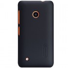 Nokia Lumia 530 Nillkin Frosted Shield melns plastmasas futrālis + ekrāna aizsargplēve