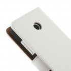 Nokia Lumia 635 atvēramais ādas balts maciņš (maks)