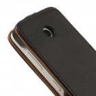 Nokia Lumia 635 klasisks ādas vertikāli atvēramais melns futrālis