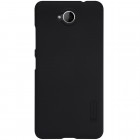 Microsoft Lumia 650 Nillkin Frosted Shield melns plastmasas apvalks + ekrāna aizsargplēve