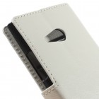 Nokia Lumia 730 (735) atvēramais balts ādas futrālis - maciņš