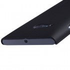 Nokia Lumia 730 (735) Nillkin Frosted Shield melns plastmasas futrālis + ekrāna aizsargplēve
