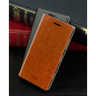 Nokia Lumia 830 „Mofi“ Rui sērijas brūns ādas atvērams futrālis