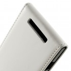 Nokia Lumia 830 klasisks ādas balts maciņš - futrālis (vertikāli atvēramais)