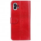 Nothing Phone 1 5G atvēramais ādas sarkans maciņš (maks)