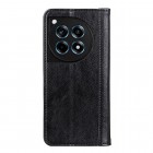 OnePlus 12R (Ace 3) melns ādas atvērams maciņš ar magnetu