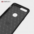 OnePlus 5 (OnePlus Five) „Carbon“ cieta silikona (TPU) melns apvalks