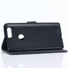 OnePlus 5T atvēramais ādas melns retro maciņš (maks)