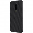 OnePlus 7 Pro (OnePlus Seven Pro) „Nillkin“ Synthetic Fiber cieta silikona (TPU) melns apvalks