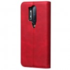 OnePlus 8 Pro Deluxe ādas atvēramais sarkans maciņš (maks)