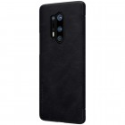 Greznais „Nillkin“ Qin sērijas ādas atvērams melns OnePlus 8 Pro maciņš (maks)