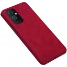 Greznais „Nillkin“ Qin sērijas ādas atvērams sarkans OnePlus 9 Pro maciņš (maks)