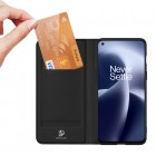 OnePlus Nord 2T 5G „Dux Ducis“ Skin sērijas melns ādas atvērams maciņš