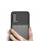 OnePlus Nord CE 5G „Twill“ cieta silikona (TPU) melns apvalks