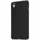 OnePlus X Nillkin Frosted Shield melns plastmasas apvalks + ekrāna aizsargplēve