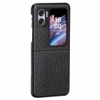 Oppo Find N2 Flip Deluxe Leather melns ādas plastika apvalks