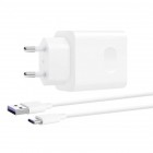 Origināls „Huawei“ SuperCharge Max 40W (HW-100400E00) balts tīkla lādētājs + USB Type-C vads