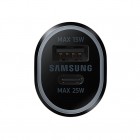 Origināls „Samsung“ Super Fast Charger EP-L4020NBEGEU Duo autolādētājs - melns (25W + 15W)