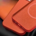 Apple iPhone 14 "QIALINO" Slim MagSafe ādas brūns vaciņš - apvalks