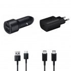 Origināls Samsung Charger Set Eco melns lādētāja komplekts (25W + 15W)