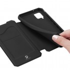 Samsung Galaxy A42 5G Dux Ducis Skin X sērijas melns ādas atvērams maciņš