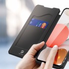 Samsung Galaxy A42 5G Dux Ducis Skin X sērijas melns ādas atvērams maciņš
