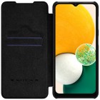 Greznais „Nillkin“ Qin sērijas ādas atvērams melns Samsung Galaxy A13 5G (SM-A136U)