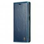 Samsung Galaxy A14 5G (SM-A146B) „CaseMe“ Leather solīds atvēramais ādas zils maciņš - maks