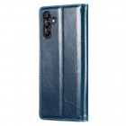 Samsung Galaxy A14 5G (SM-A146B) „CaseMe“ Leather solīds atvēramais ādas zils maciņš - maks