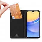 Samsung Galaxy A16 "Dux Ducis" Skin sērijas melns ādas atvērams maciņš