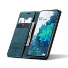 Samsung Galaxy S20 FE (Fan Edition) CaseMe Retro solīds atvēramais ādas zaļš maciņš - maks