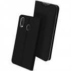 Samsung Galaxy A20e (A202F) „Dux Ducis“ Skin sērijas melns ādas atvērams maciņš