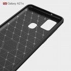 Samsung Galaxy A21s (A217) „Carbon“ cieta silikona (TPU) melns apvalks