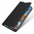 Samsung Galaxy A21s (A217) Dux Ducis Skin sērijas melns ādas atvērams maciņš