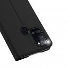 Samsung Galaxy A21s (A217) Dux Ducis Skin sērijas melns ādas atvērams maciņš