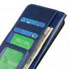 Samsung Galaxy A22 atvēramais ādas zils maciņš (maks)