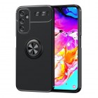 Samsung Galaxy A25 (SM-A256) „FOCUS“ Kickstand cieta silikona (TPU) melns apvalks