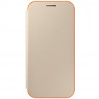 Samsung Galaxy A3 (2017) A320 oficiāls Neon Flip Cover EF-FA320 atvērams zelta ādas maciņš (maks)