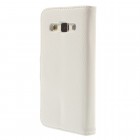 Samsung Galaxy A3 2015 (A300F) atvēramais balts ādas Litchi maciņš