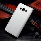 Samsung Galaxy A3 2015 (A300F) atvēramais ādas balts maciņš (maks)