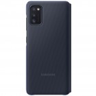 Samsung Galaxy A41 (A415F) oficiāls S View Wallet Cover atvērams melns maciņš (maks)