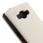 Samsung Galaxy A5 klasisks ādas vertikāli atvēramais balts maciņš